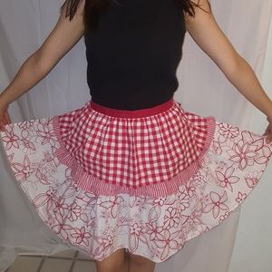 Waist Apron Red & White